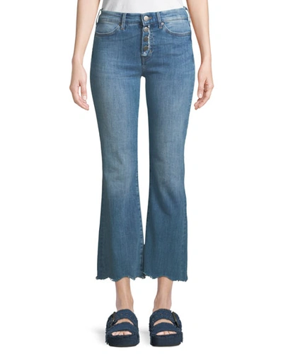 M.i.h. Jeans Lou Button-fly Flared-leg Ankle Jeans In Blue