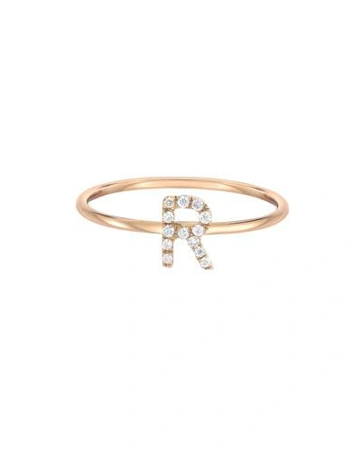 Zoe Lev Jewelry Personalized Diamond Initial Ring In 14k Yellow Gold