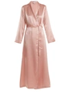 La Perla Tie-waist Silk-satin Robe In Pink