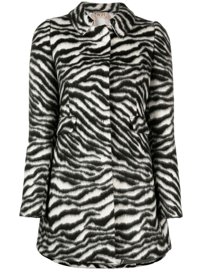 N°21 Zebra-print Single-breasted Jacket In Multi