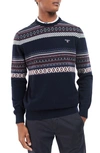 Barbour Winterborne Fair Isle Sweater In Navy