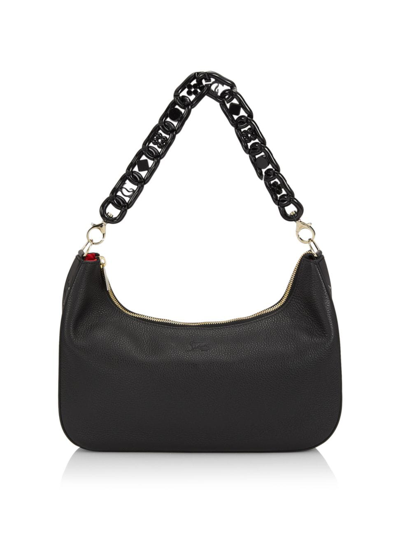 Christian Louboutin Large Loubila Leather Chain Shoulder Bag In Black
