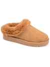 Journee Collection Faux Fur Trim Whisp Slippers In Tan