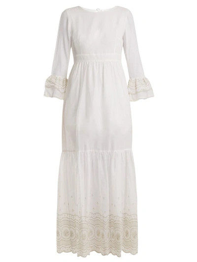 Athena Procopiou Sunday Morning Lace-trimmed Maxi Dress In Ivory