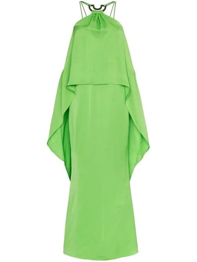 Cult Gaia Cocoon Faille Maxi Dress In Green
