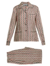 Prada Geometric-print Silk Pyjama Set In Nude&neutrals