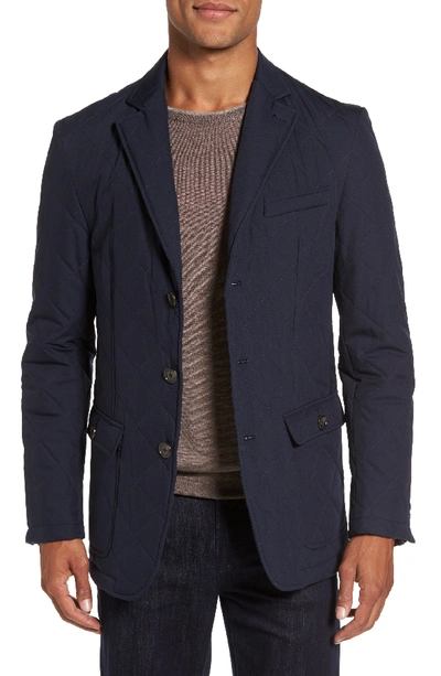 Cardinal Of Canada Classic Fit Quilted Blazer In Navy