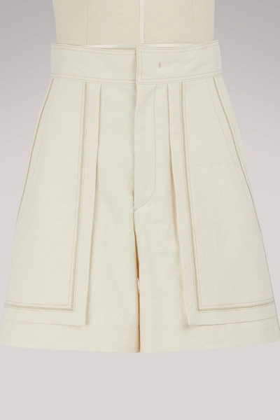Isabel Marant Lucky Cotton Shorts In Ecru