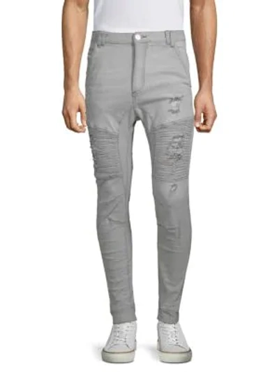 Nxp Destroyer Moto New Tapered Fit Jeans In Wolf Gray In Wolf Grey