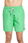 Tom & Teddy Solid Swim Trunks In Green Apple