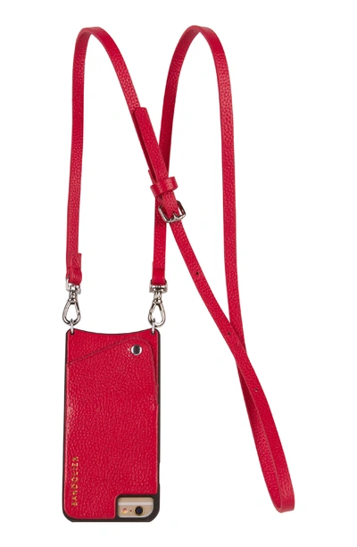 Bandolier Emma Iphone 6/7/8 & 6/7/8 Plus Crossbody Case - Red In Red/ Silver