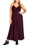City Chic Trendy Plus Size Boho-chic Maxi Dress In Ox Blood