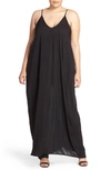 Elan Sleeveless V Neck Maxi Dress In Black