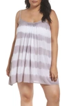 Elan Cover-up Dress In Grey/white Stripe