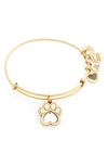 Alex And Ani Prints Of Love Adjustable Wire Bangle In Gold