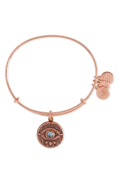 Alex And Ani Evil Eye Adjustable Wire Bangle (nordstrom Exclusive) In Rose Gold