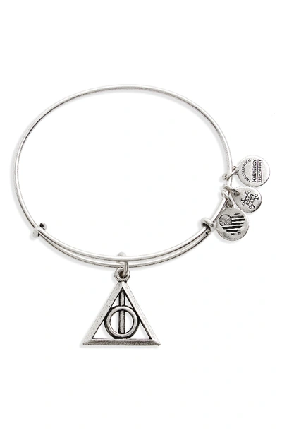 Alex And Ani Harry Potter(tm) Deathly Hallows(tm) Adjustable Wire Bangle In Silver
