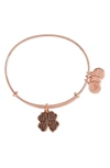 Alex And Ani Four-leaf Clover Adjustable Wire Bangle (nordstrom Exclusive) In Rose Gold