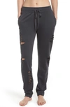 Alo Yoga Distressed Sweatpants In Anthracite