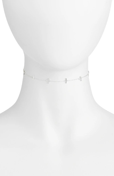 Argento Vivo Bar Station Chain Choker In Silver