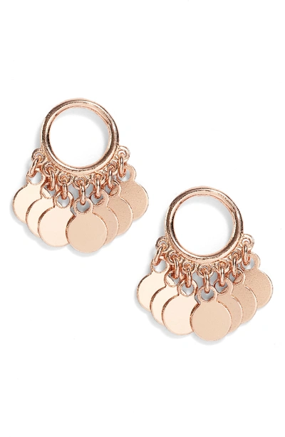 Argento Vivo Disc Drop Earrings In Rose Gold