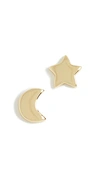 Argento Vivo Moon & Star Stud Earrings In Gold