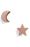 Argento Vivo Moon & Star Stud Earrings In Rose Gold