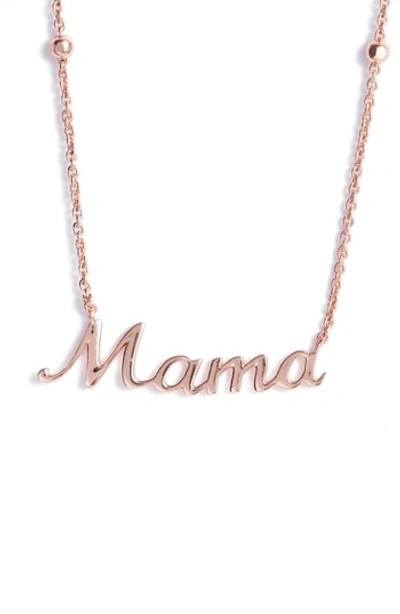 Argento Vivo Mama Pendant Necklace In Rose Gold