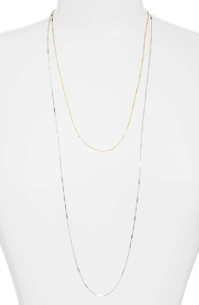 Argento Vivo Two-tone Mirror Multistrand Necklace In Gold/ Silver