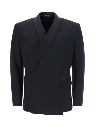 Dolce & Gabbana Single Breast Blazer Jacket In Nero