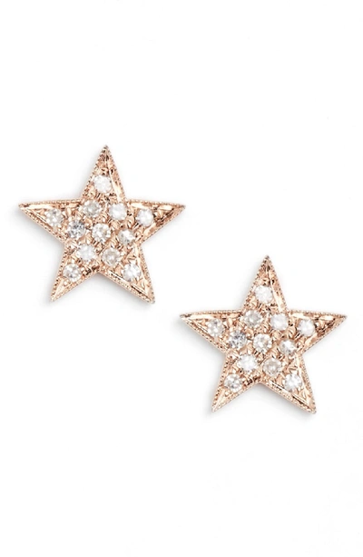 Dana Rebecca Designs 'julianne Himiko' Diamond Star Stud Earrings In Rose Gold