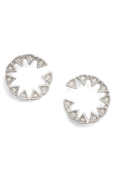 Dana Rebecca Designs Emily Sarah Triangle Diamond Stud Earrings In White Gold