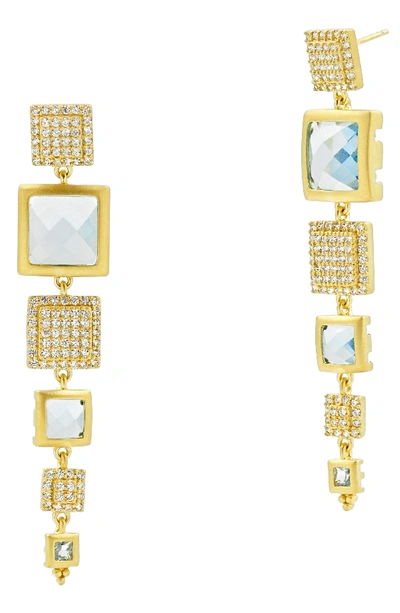 Freida Rothman Frieda Rothman Ocean Azure Line Earrings In Gold