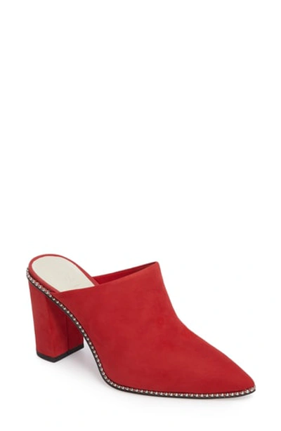 1.state Relle Mule In Scarlet Leather