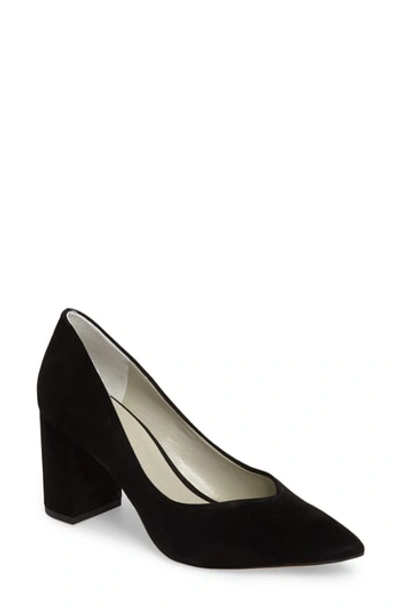 1.state Saffy Block Heel Pump In Black Suede