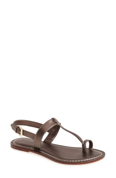 Bernardo Maverick Leather Sandal In Pewter