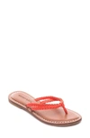 Bernardo Greta Braided Strap Sandal In Coral Red Leather