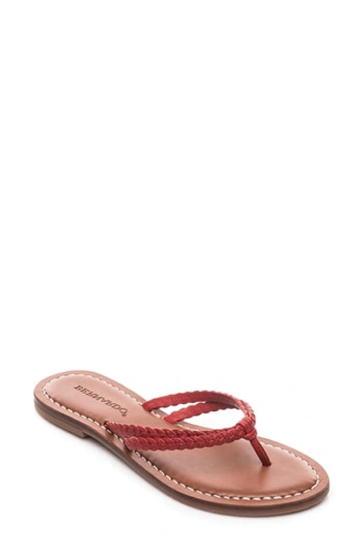 Bernardo Greta Braided Strap Sandal In Red Leather