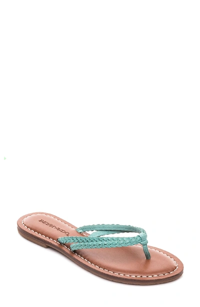 Bernardo Greta Braided Strap Sandal In Seafoam Leather