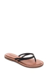 Bernardo Greta Braided Strap Sandal In Black Leather