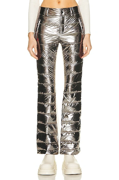 Perfect Moment Talia Two-tone Quilted Flared Pants In Silver-foil