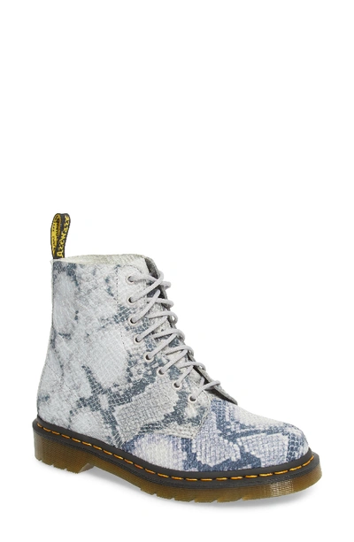 Dr. Martens' Pascal Snake Boot In Light Grey Leather