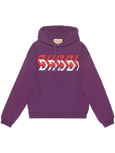 Gucci Logo-print Hoodie In Purple