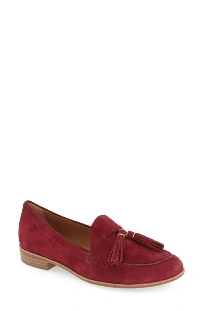 G.h. Bass & Co. 'estelle' Tassel Loafer In Cherry Red Suede