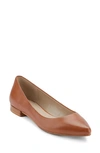 G.h. Bass & Co. Kayla Pointy Toe Flat In Cognac Leather