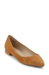 G.h. Bass & Co. Kayla Pointy Toe Flat In Tan Suede