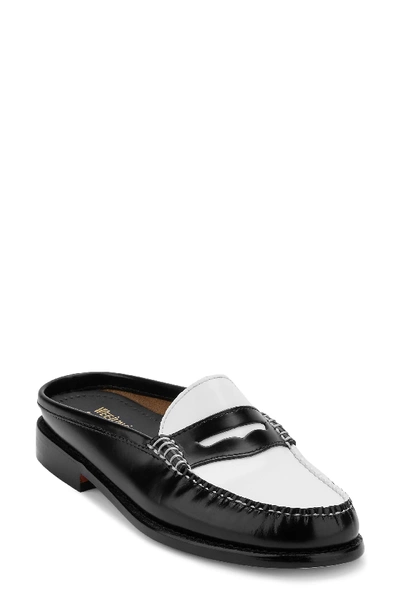 G.h. Bass & Co. Women's Wynn Mules Women's Shoes In Black/ White Leather