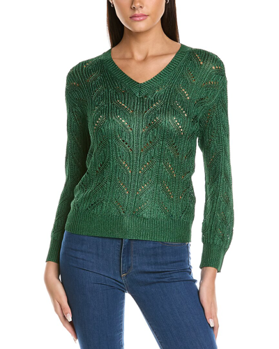 Elie Tahari Pointelle Sweater In Green