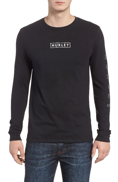 Hurley Port Logo Graphic Long Sleeve T-shirt In Black