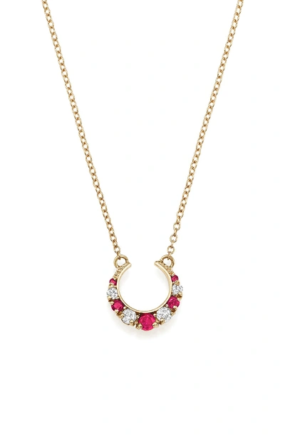 Iconery X Stone Fox Gem Pendant Necklace In Rose Gold